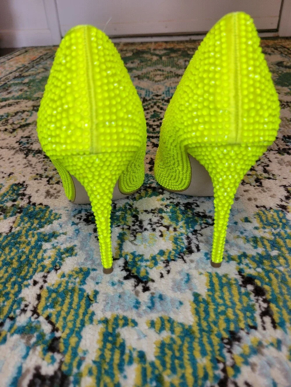 Steve Madden Daisie Rhinestone Stiletto Pumps In Citron Yellow, Size Womens 8.5 - Picture 5 of 7
